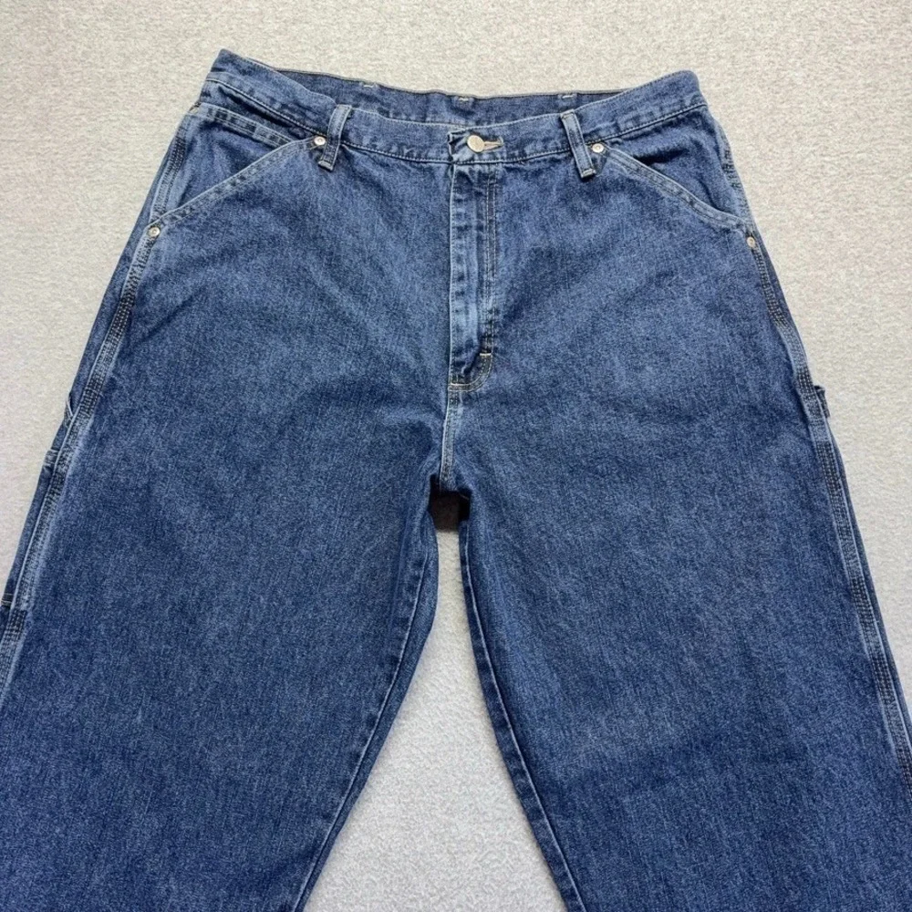 Wrangler Jeans Mens 36X34 Carpenter Straight Relaxed Fit Mid Rise Medium Denim